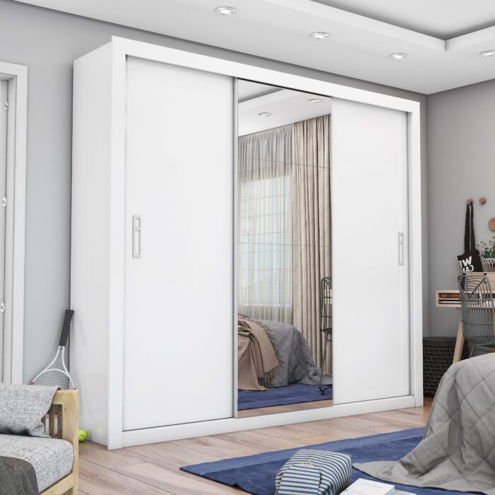 Guarda-Roupa 3 Portas Espanha Plus 2,16 m Branco – CARIOCA MÓVEIS