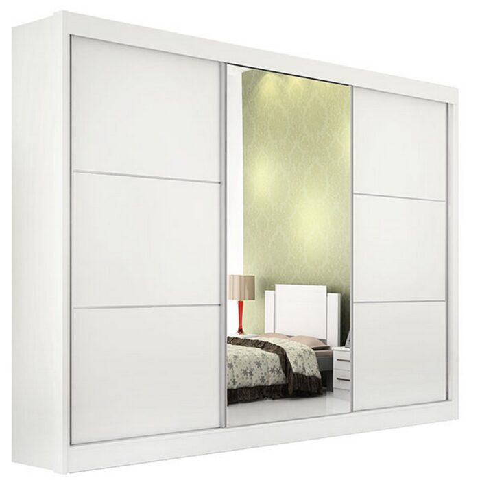 Guarda-Roupa 3 Portas Los Angeles 2,73 m Branco - D'DORO MÓVEIS - Imagem 2