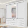 Guarda-Roupa 3 Portas Meridian 2,00 m Branco – D’DORO MÓVEIS