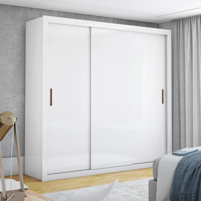 Guarda-Roupa 3 Portas Veneza/Clara/Berlim(Sem Espelho) 1,855 m Branco - CARIOCA MÓVEIS - Imagem 2