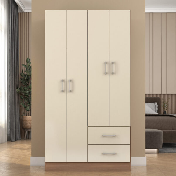 Guarda-Roupa 4 Portas Panamá 4002 0,90 m Manchester/Champagne - FELLICCI