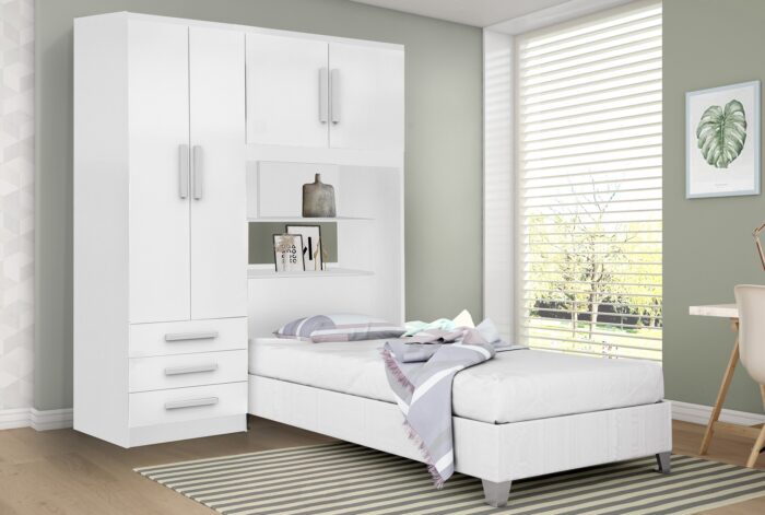 Guarda Roupa Solteiro México 1,56 m Branco - RUD RACK - Imagem 2