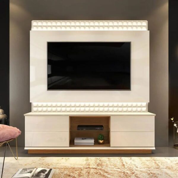 Home Theater até 65″ Prati Off White/Demolição – DJ MÓVEIS