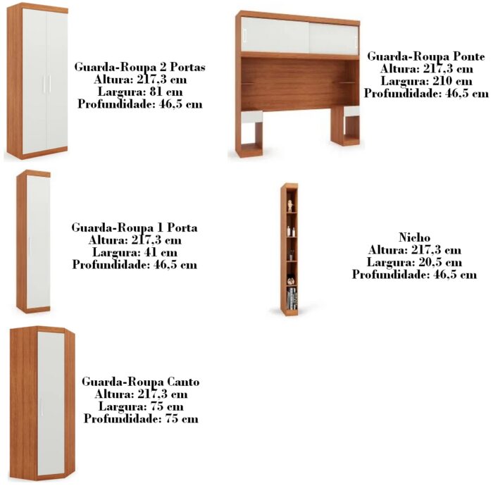 Guarda-Roupa Modular Solteiro/Casal/Queen/King Gênova Plus Freijó/Off White - BATROL MÓVEIS - Imagem 4