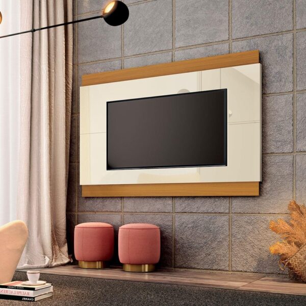 Painel De Parede TV Até 75 Polegadas Off White Cedro Legacy 2.0 EDN Móveis
