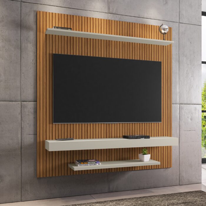 Painel até 60" Leme Ripado/Off White - BECHARA - Imagem 3