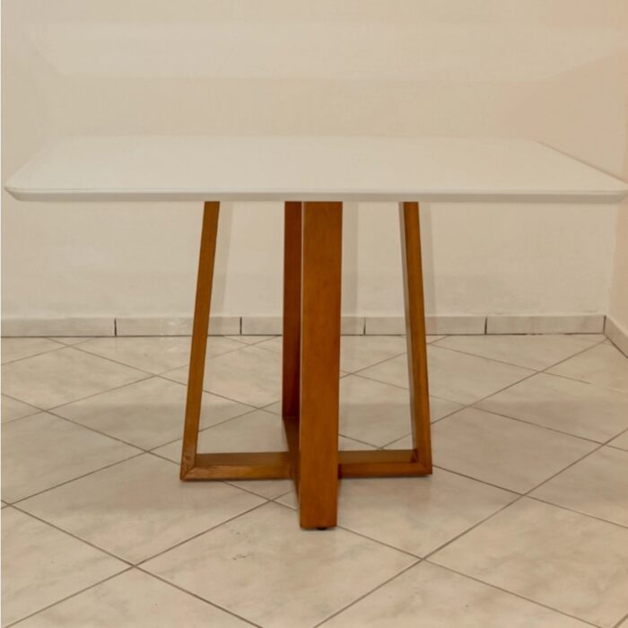 Mesa Pedro 120 Mel/Off White com 4 Cadeiras Veneza Grafite - ART ASSENTOS - Imagem 3