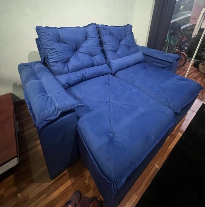 Sofá Retrátil e Reclinável Grécia  2,00 m Azul - QUINE ESTOFADOS - Imagem 3