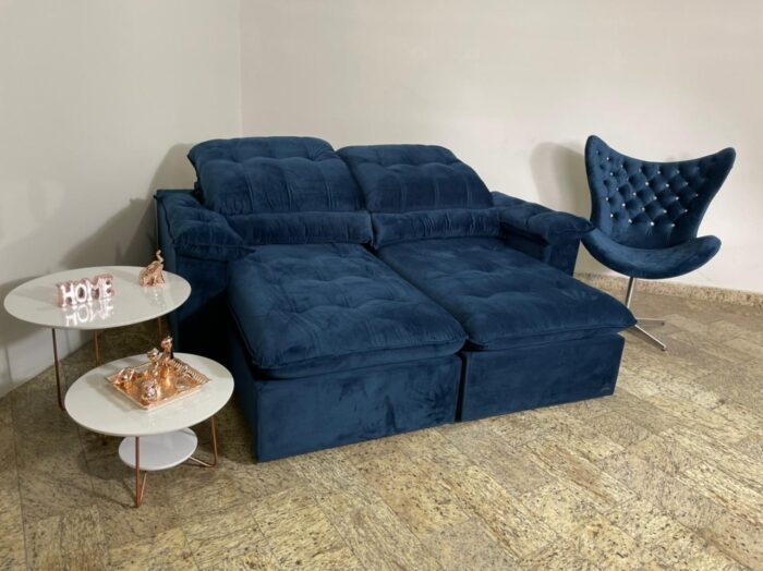 Sofá Retrátil e Reclinável Imperial 2,30 m Azul – IMPÉRIO ESTOFADOS - Imagem 4