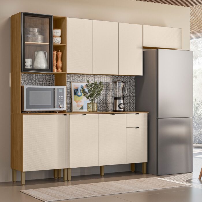 Cozinha Compacta 2,507 m Vert Plus Freijó/Soft - KITS PARANÁ