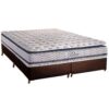 Colchão Queen Blue D33 + Base Box Simples Corino Marrom – PAROPAS + ALTO NÍVEL CAMAS E COLCHÕES
