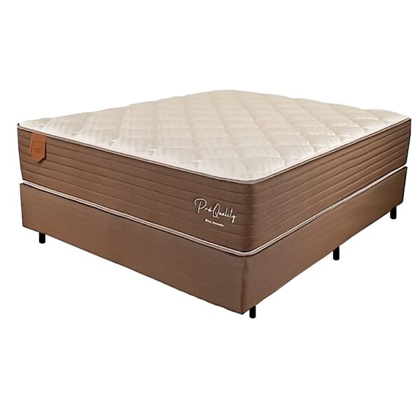 Colchão Casal Pro Quality C + Base Box Simples Corino Marrom – PRORELAX + BIOSTAR