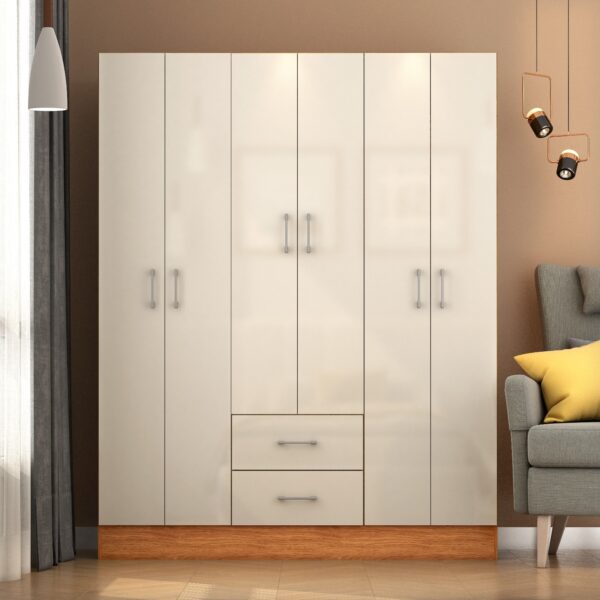 Guarda-Roupa 6 Portas Jamaica 6002 1,34 m Cinamono/Off White – FELLICCI