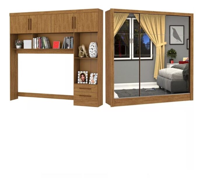 Modulado 4 Portas + Guarda-Roupa 3 Portas Dubai/Santiago Premium Cinamono – CARIOCA MÓVEIS - Imagem 6