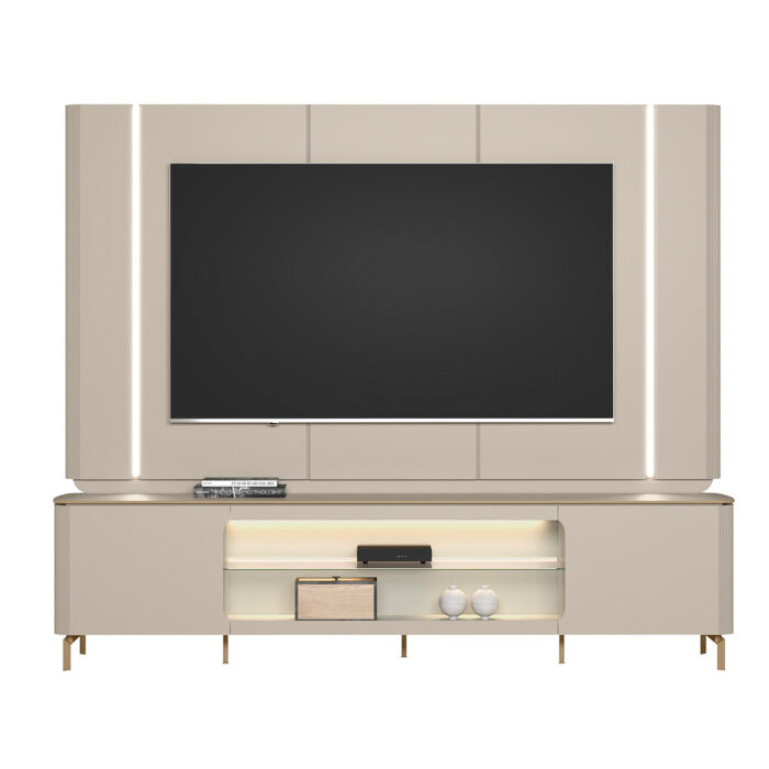 Painel + Rack até 75" Santorini Off White/Tauari Fosco - LINEA BRASIL - Imagem 13