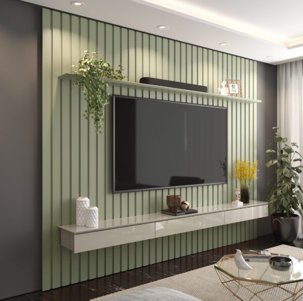 Home Ripado até 75" Supremo 1.8 Alecrim/Off White - PATRIMAR