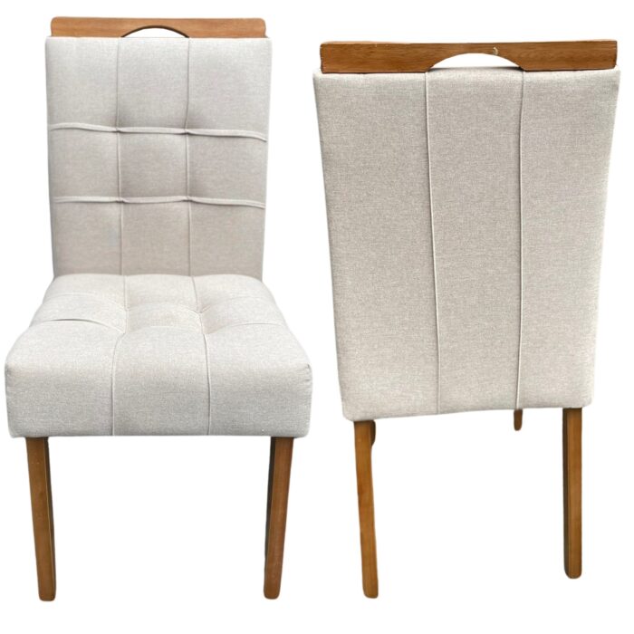 Kit 2 Cadeiras Sophia/Capri  Mel/Linho Bege 200 – WM DECOR - Imagem 2