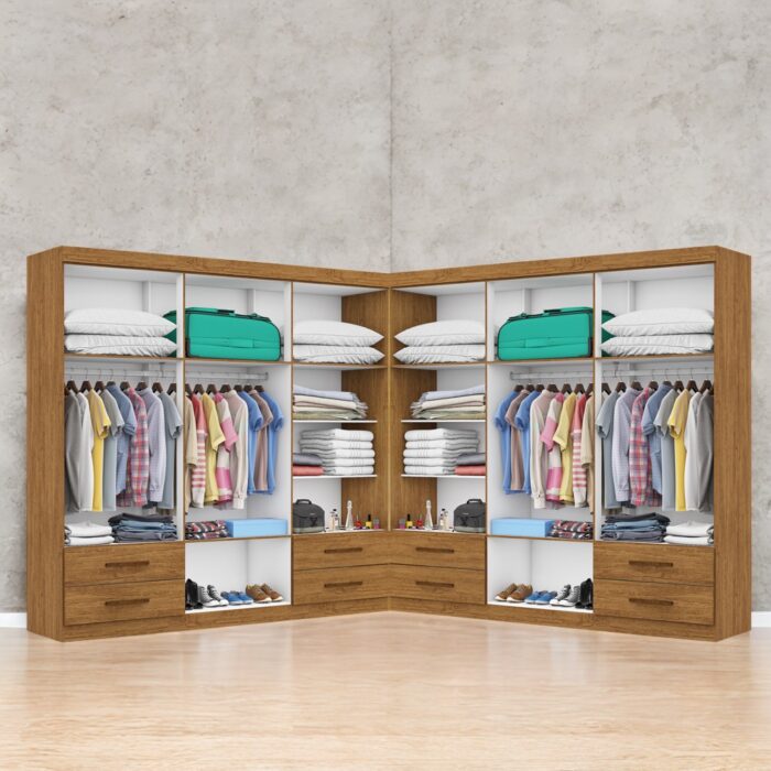 Closet Hércules 1,77 m x 1, 77 m Cinamono - CARIOCA MÓVEIS