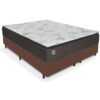 Colchão Queen D26 Ravena + Base Box Simples Avalon Corino Marrom – UMAFLEX + AVALON COLCHÕES