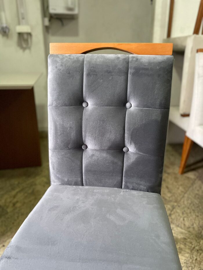 Kit 2 Cadeiras Nicole Mel/Veludo Grafite – OURO DECOR - Imagem 3