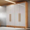 Guarda-Roupa 4 Portas Sergipe 1,20 m Nature/Off White - BIANCHI