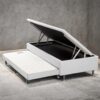 Base Box Solteiro Baú com Auxiliar Corino Branco - ALTO NÍVEL CAMAS E COLCHÕES