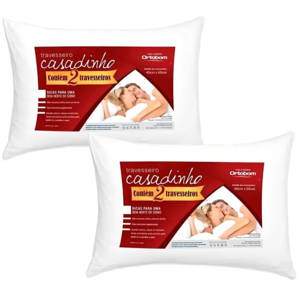 Kit 4 Travesseiros Casadinho - ORTOBOM