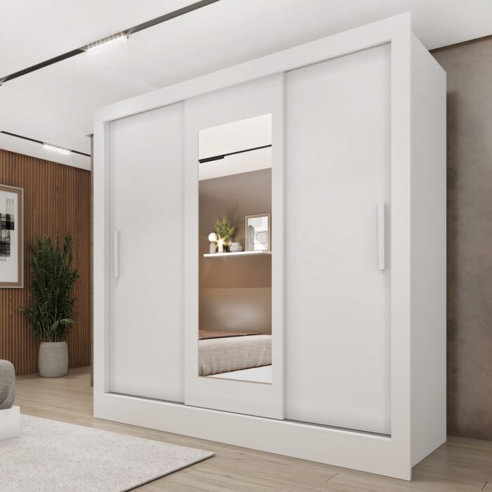 Guarda-Roupa 3 Portas Valência 1,90 m Branco Neve - TCIL