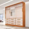 Guarda-Roupa 3 Portas(Sem Pés)Athenas 1,80 m Nature/Off White - BIANCHI