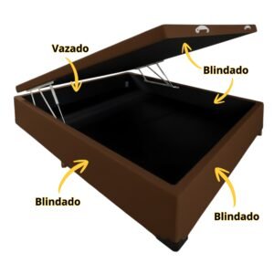 Base Box Casal Baú Corino Marrom – ALTO NÍVEL CAMAS E COLCHÕES