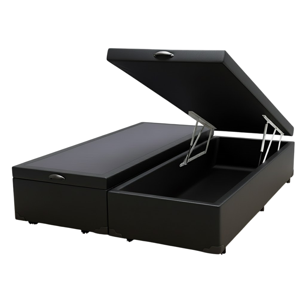 Base Box Queen Baú Corino Preto - ALTO NÍVEL CAMAS E COLCHÕES - Imagem 3
