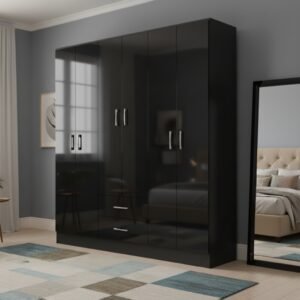Guarda-Roupa 6 Portas Jamaica 6002 1,34 m Preto – FELLICCI