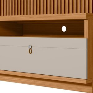 Painel + Rack até 75″ Ouro Preto Nature/Off White – LINEA BRASIL