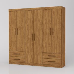 Guarda-Roupa 6 Portas Hércules (Sem espelho) 1,77 m Cinamomo – CARIOCA MÓVEIS