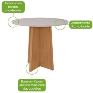Mesa Redonda Celebrare 100 Amêndoa Clean/off White – Lopas
