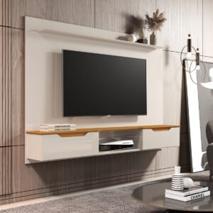 Painel até 75″ Studio 2.18 Off White/Cedro – EDN MÓVEIS
