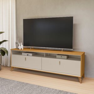 Rack ate 75″ Dubai 1.8 Tauari/Off White Fosco – LINEA BRASIL