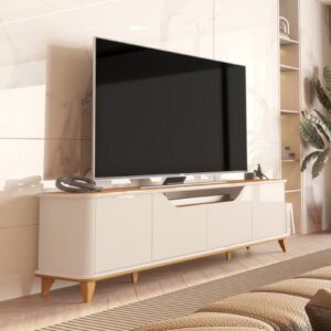 Rack até 75″ Aron 2,00 m Off White/Cedro – EDN MÓVEIS