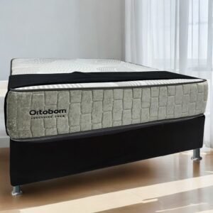 Colchão Casal Exclusive Foam 30 cm HR 33 + Base Simples Corino Preto – ORTOBOM + BIOSTAR