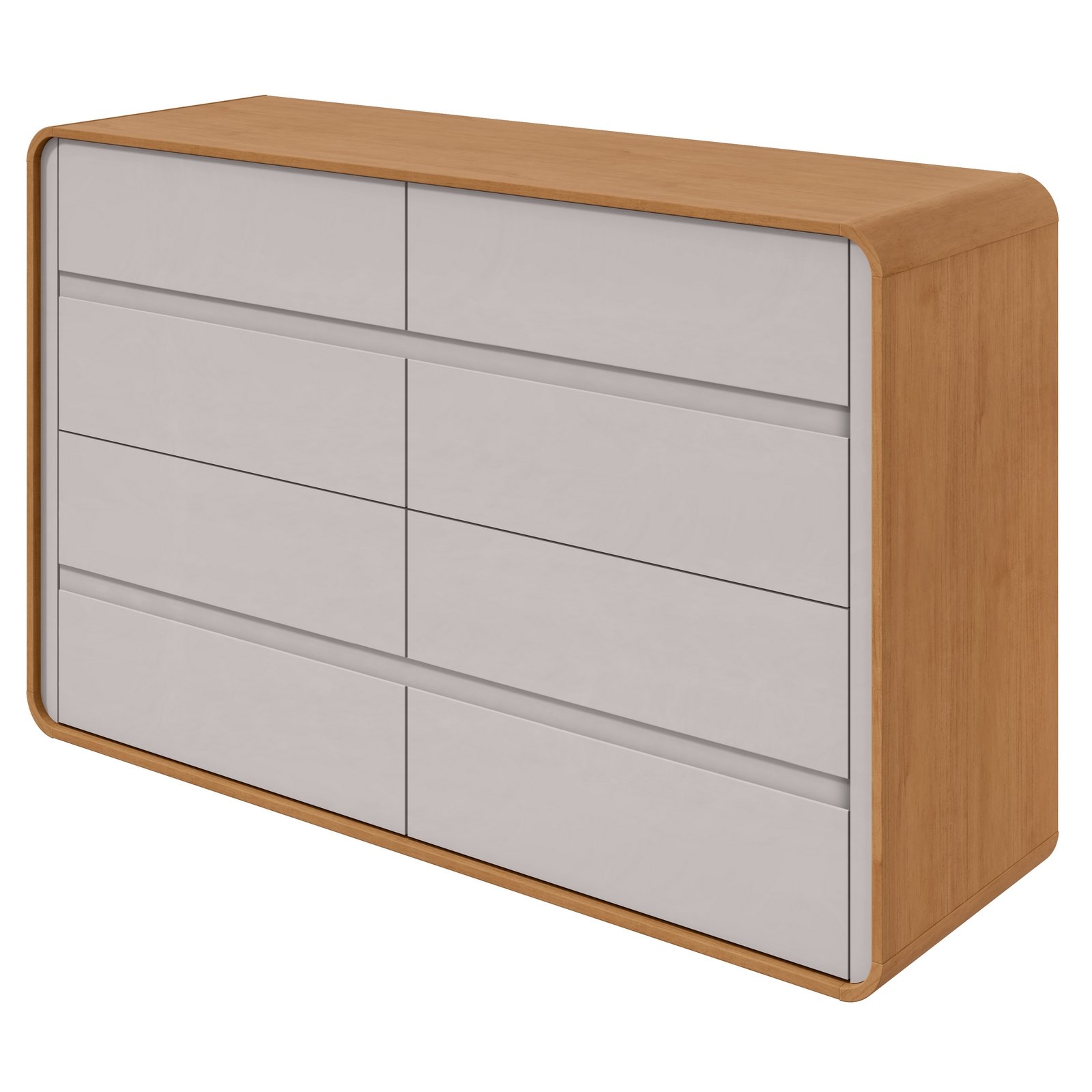 Cômoda 8 Gavetas Loop Amêndoa Clean/Off White - LOPAS - Imagem 7