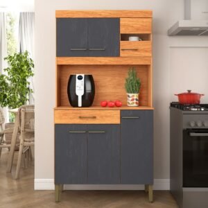 Kit Cozinha Carla K090 0,90 m Cinamomo/Grafite – FELLICCI