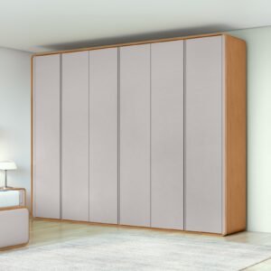 Guarda-Roupa 6 Portas Loop 2,70 m Amêndoa Clean/Off White – LOPAS