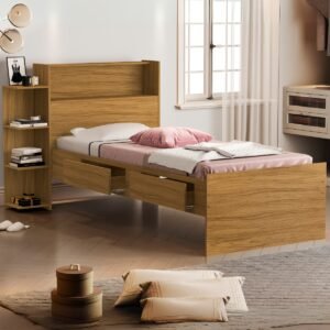 Cama Solteiro Baú Isa Nature – MADEC MÓVEIS