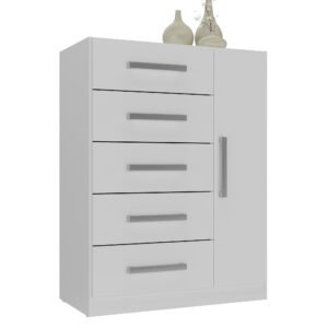 Cômoda 5 Gavetas com Sapateira Corais 11CO1523 Branco – RODIAL MÓVEIS