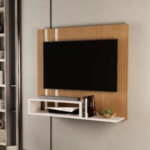Painel até 43″ Damasco Off White/Ripado – SAL MOVELARIA
