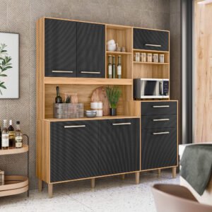 Kit Cozinha Salsa 1,80 m Freijó/Preto Esfera – NICIOLI