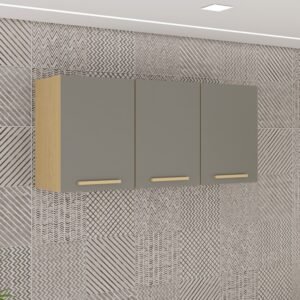 Armário Aéreo Triplo New Valência Jequitibá/Granizo – SALLÊTO
