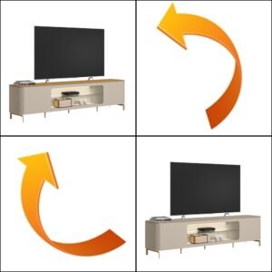 Rack ate 85″ Santorini Off White/Tauari Fosco – LINEA BRASIL
