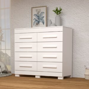Cômoda 8 Gavetas Nalu Branco – ACP MÓVEIS