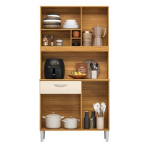 Kit Cozinha Malta 0,91 m Cinamon Touch/Off White – DEMÓBILE